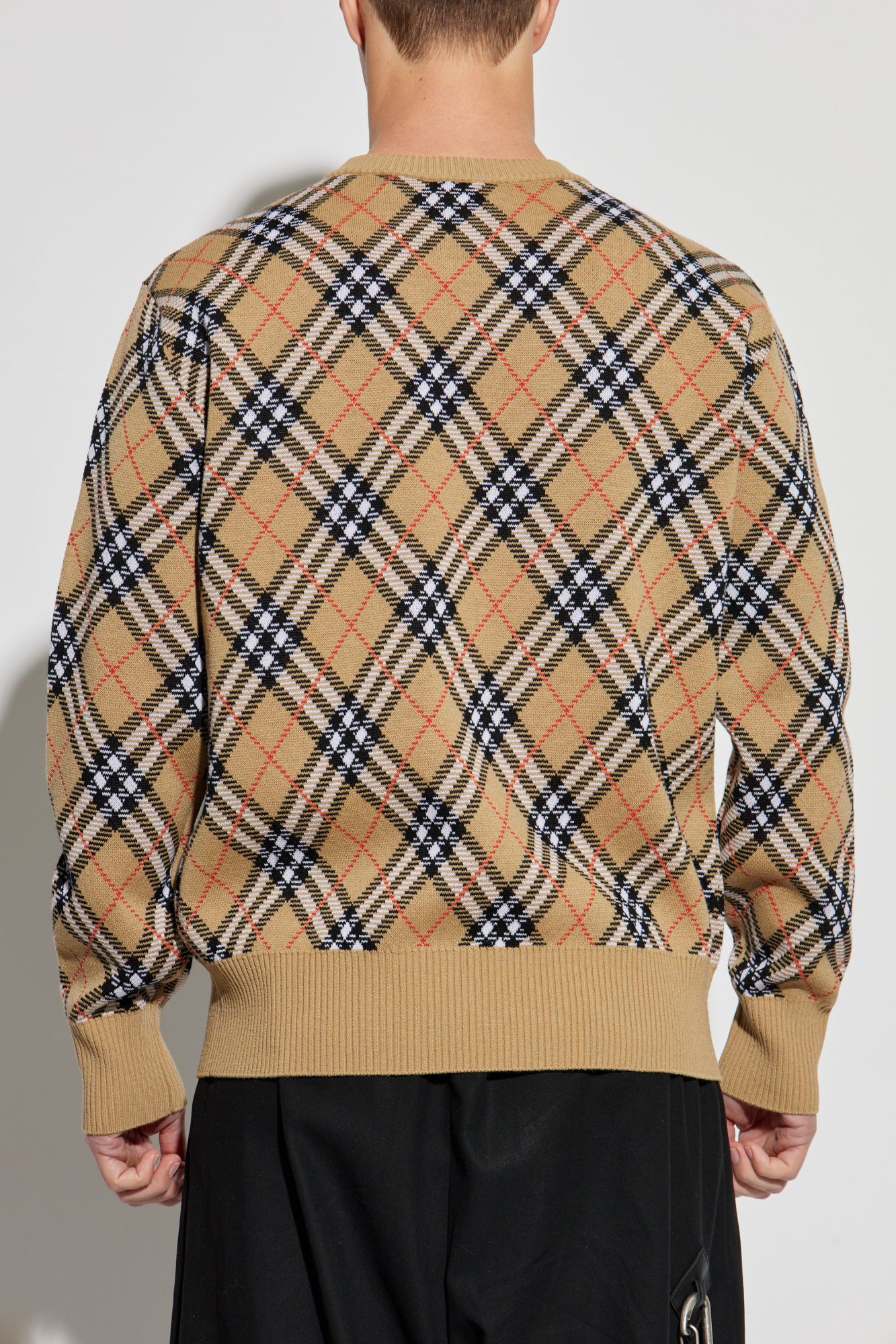 BURBERRY　sizuku Check Wool Mohair Blend Sweater in Sand - Women | Burberry® Official